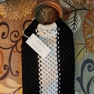 Black and White Crochet Clutch